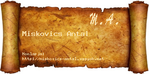 Miskovics Antal névjegykártya